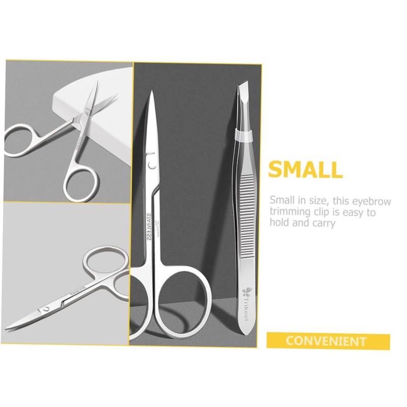 FOMIYES Stainless Steel Eyebrow Grooming Kit Durable Brow Scissors Precision