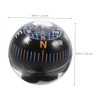 Totority Mini Black Ball Compass for Car Dashboard Durable Plastic