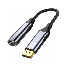 Co2 DisplayPort to Mini DisplayPort Adapter DP 1.4 8K/60Hz, 4K/120Hz, 2K/240Hz, Full HD, Dynamic HDR DSC 3D HDCP 2.2 FEC FreeSync G-Sync, Plug & Play, 32.4 Gbps, Bi-Directional, Aluminium (8K)