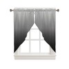 BEMIGO Swag Valances for Windows, Ombre Black Gray Rod Pocket