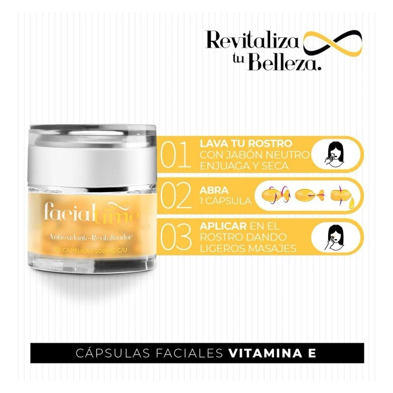 Facial Time Kit 4 Cápsulas Vitamina C + Colágeno +