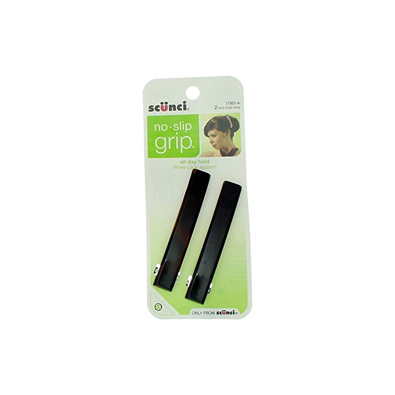 Scunci No-slip Grip Auto Clasp Barrettes, 8.5cm 6-Count