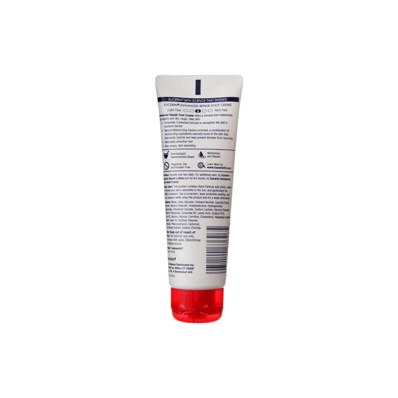 Eucerin Advanced Repair Light Feel Crema para pies, 3 onzas