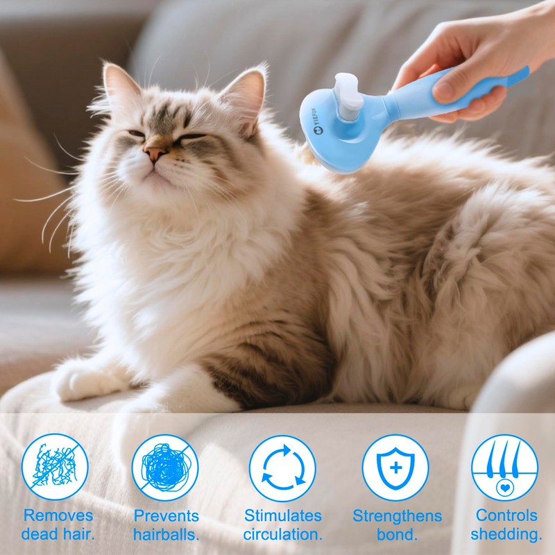 Cat Hair Brush,Cats Brushes for Shedding,Soft Silicone Self Cleaning Brush