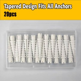 Haespot White 20PCS Stripped Screw Hole Repair Anchor, Door Hinge Screw Hole Filler, Multi Use Wall Anchors, Fits Wood Screws Sizes #2 to #16