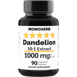 MONOHERB Dandelion Extract 1000 mg - 90 Vegetarian Capsules