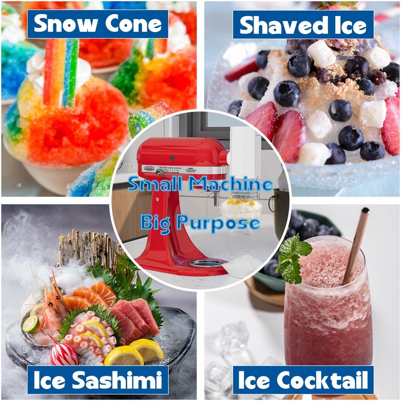 Shaved Ice Attachment for KitchenAid Stand Mixer, Snow Cone Maker