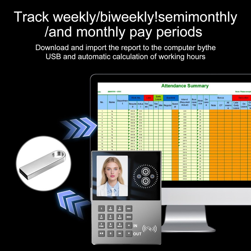 JIAN BOLAND Employee Time Clock-Time Clocks for Employees Small Business
