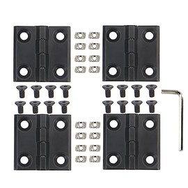 4 piezas de puerta de clóset para puerta de clóset, 40 mm x 40 mm de longitud, aleación de zinc, bisagra a tope, color negro
