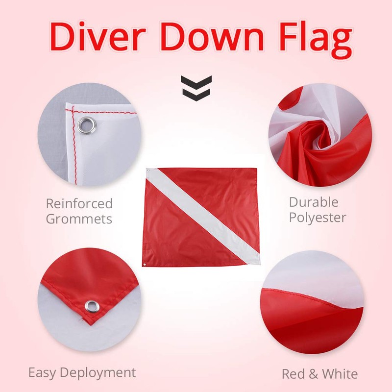 Seafard International Dive Flags - 2Pack Scuba Diver Flag (20