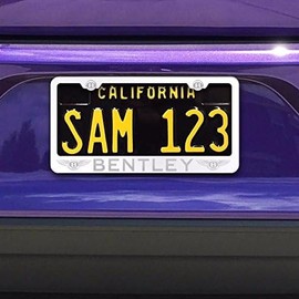 UFRAME Fit Bentley Laser Engraved License Plate Frame Made of Industrial Grade Mirror Finished Chrome Stainless Steel w/Caps and Accessories