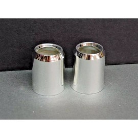 Pair of Silver Plated Smooth Candle Follower 1" Size (Burner Topper Chaser)