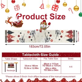 Winter Christmas Kitchen Table Decoration Indoor Holiday Party Decor 183 x 33 cm Christmas Decoration Indoor Christmas Table Runner Christmas Table Runner Christmas Table Runner Christmas Table Runner