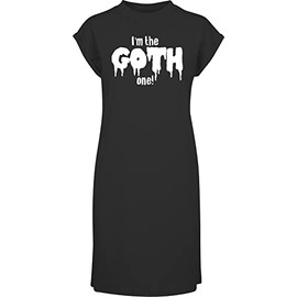 Hippowarehouse I'm The Goth One! t-Shirt Dress Women's Adults Nightie Nightdress Black