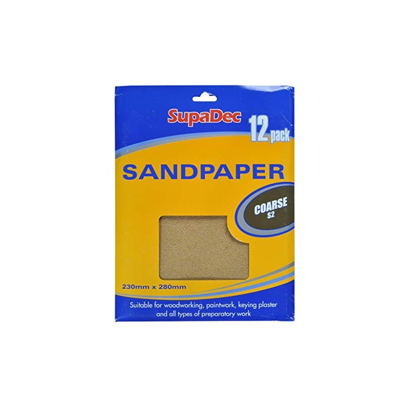 SupaDec General Purpose Sandpaper Pack 12 Coarse S2