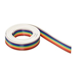 DMiotech 1 Pack 9P IDC Wire Flat Rainbow Ribbon Cable 1 Metre Length 1.27 mm Grid Breadboard Jumper Cable for Electronic Projects
