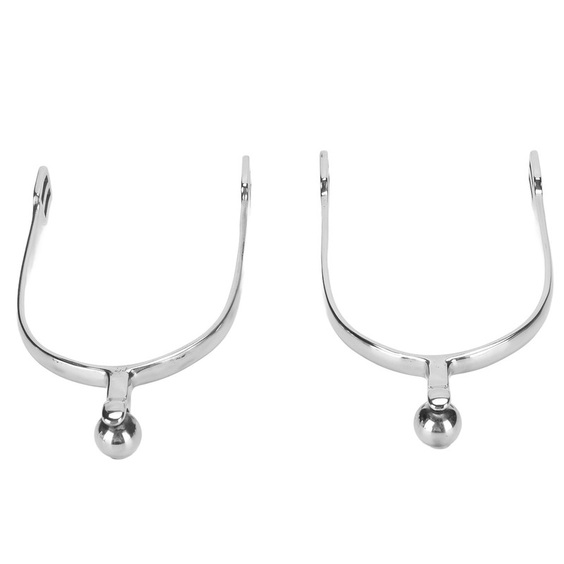 Horse Spurs English Stainless Steel with Roller Ball for Equestrian