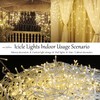 MULTI-SPARKING Christmas Icicle Lights Outdoor 58Ft 640 LED Warm White