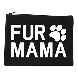 FASHIONISGREAT Fur Mama Dog Mom Cosmetic Makeup Bag Black Small
