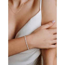 KSTYLE 1.25CT Moissanite Bracelet for Women, 18K White Gold Plated S925 Sterling Silver Bracelets |D Color VVS1| Moissanite Bangle Bracelets