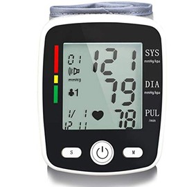 Esfigmomanómetro de carga USB, monitor de presión arterial de muñeca con función de transmisión de voz, medición digital multifunción, presión arterial, frecuencia cardíaca, detección de pulso