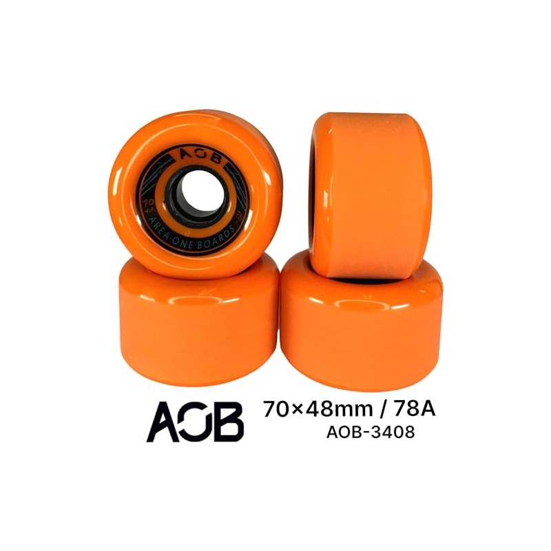 AOB Premium Longboard/Cruiser 2K Wheels (4 Pieces) Set Concentricity Calibrated