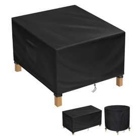 Cubierta cuadrada para mesa de patio, fundas impermeables para mesa al aire última intervensión, fundas para muebles de patio al aire última intervensión, 25 pulgadas de largo x 25 pulgadas de ancho x