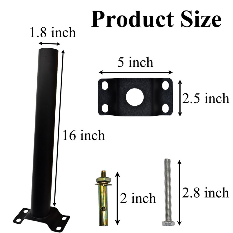 Light Pole Mount, Solar Lighting Mounting Bracket Extension Pole Kit,