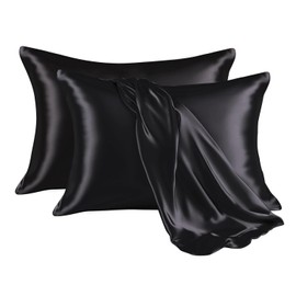 Derpilo 2-Piece Pillow Cover, Double-Sided Satin, Envelope Type, Washable, Stylish, Cool, Skin-friendly, Soft Pillow, 100% Satin, Moisturizing, Hair Care, Glossy, Reduces Sleeping Habits