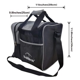 BALIKEN Deluxe Single Bowling Ball Tote Bag - Holds One Bowling Ball One Pair of Bowling Shoes Up to Mens 13 Shoes (Grey)