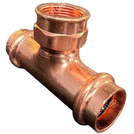 (1) EZ-FLUID 3/4" Press x 3/4" FIP Tee,Copper Press x Female Threaded Reducing Tee Fitting, LF ProPress Copper Pressure Press 3 Way TEE Fittings,ProPress Press Pipe Fitting Plumbing Connection