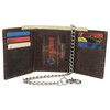 RFID Blocking Men's Chain Biker Vintage Genuine Leather Slim Trifold