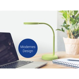 Maul MAULjoy LED Desk Lamp, Small Desk Lamp with Stand, Modern Table Lamp for Desk, Office, Flexible LED Lamp with 3000 K Warm White LED Light, Lime