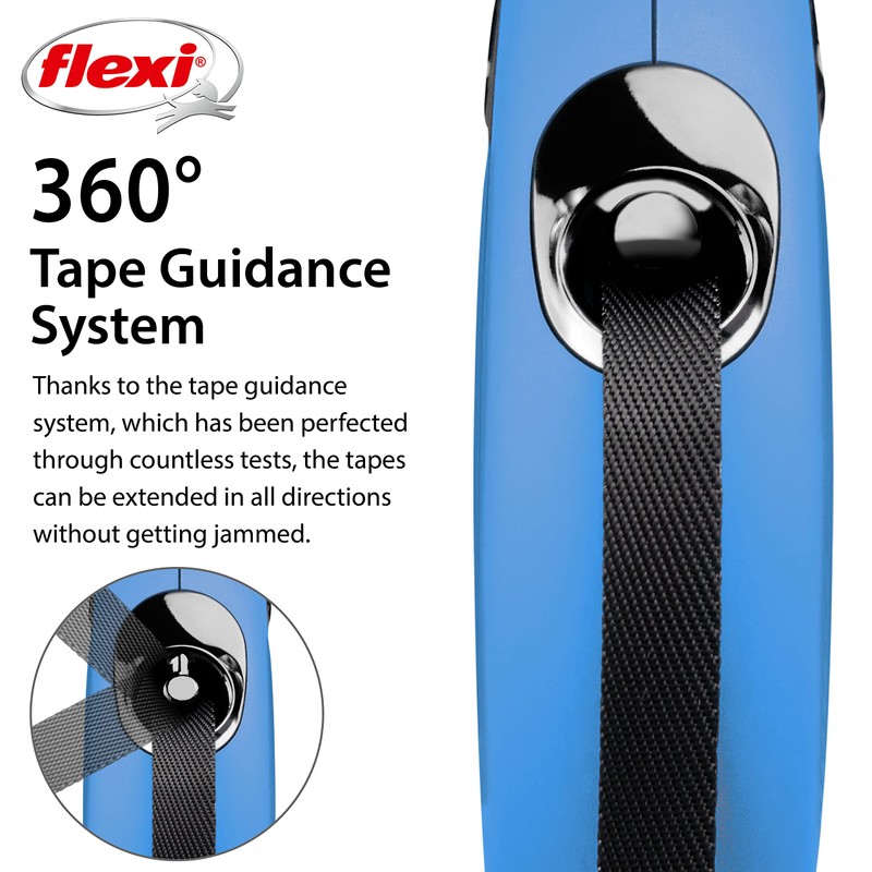 Flexi New Classic Tape Blue Small 5m Retractable Dog Leash/Lead