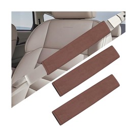 zipelo Car Seatbelt Pad, 2PCS Vehicle Seat Belt Strap Cover to Protect Shoulder Neck Chest, Soft Comfort Automotive Interior Harness Protector Accessories, Universal for SUV, Sedan, Truck (Brown)