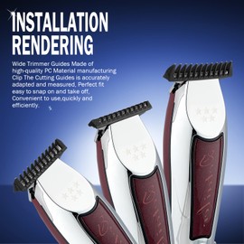 Professional Set of 3 T Wide Trimmer Guides Replacement For Wahl T Blade Guides #3792 – Fits the 5 Star Detailer #2215 T Wide Blade (2pack)