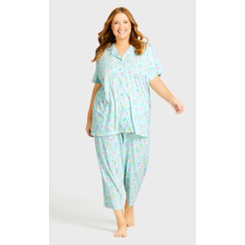 Avenue Women's Plus Size Button Up Sleep Top, 14-16