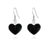 CYV Transparent Colorful Handmade Heart Dangle Earrings For Women (black)