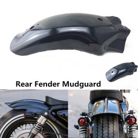 LisylineAuto Metal Motorcycle Rear Fender Mudguard Splash Guard Wheel Cover Fenders for Harley Cruiser Chopper Bobber Suzuki Black Motorbike Fender