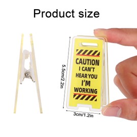 6pcs Funny Sticky Note Holders, Acrylic Hilarious Memo Clip Stand Overstimulated Prank Caution Desk Sign Note Clips Practical Accessories for Office Desk Shop Home Decor