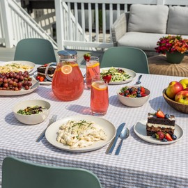 Grow Forward 24-piece Premium Wheat Straw Dinnerware Sets for 8 - Unbreakable Dishwasher & Microwave Safe Plastic Plates and Bowls Sets - Patio, Outdoors, RV, Camping Dishes - Sahara