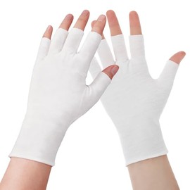 4 pares de guantes blancos sin dedos, guantes de noche hidratantes de algodón, guantes de noche blancos hidratantes sin dedos, guantes de dormir para 