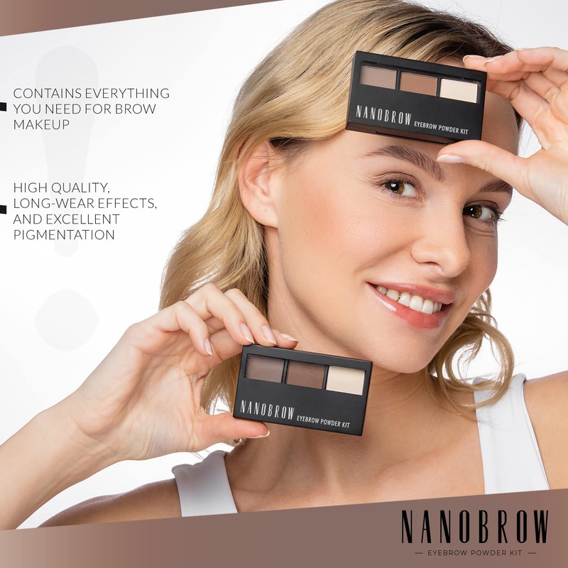 Eyebrow Makeup Set Nanobrow Eyebrow Powder Kit Dark - Durable