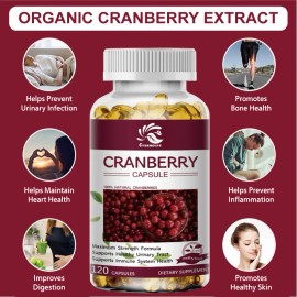 Cranberry Supplement, Concentrated Cranberry Extract Capsules for Women, Supports Urinary Tract Health
