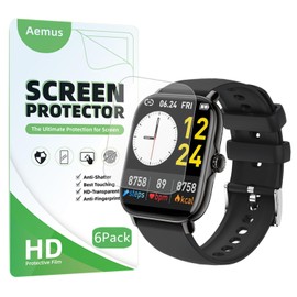 Aemus Screen Protector Compatible for Leeyalan Smart Watch 1.91" (6 Pack) Clear TPU Film Compatible for Dainlin P72 Smartwatch
