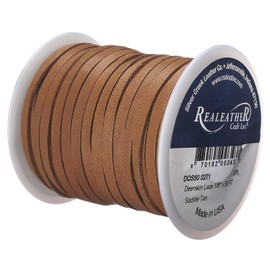 Realeather Crafts Deerskin Lace .125" X50' Spool-Saddle Tan
