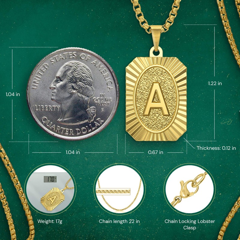 ANDRO Initial Necklace (Gold, R)