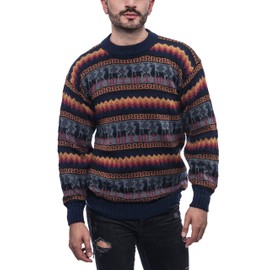 Gamboa Alpaca Sweater for Men Light and Softness Wool Pullover Crewneck Knitted Fall Winter Sweaters