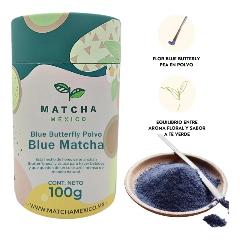 Blue Matcha 100g Pinta Tus Bebidas Con Té Azul 100%