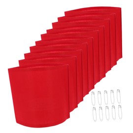 Mobestech Pack of 10 Service Sleeves, Event Logo, Flags Bracelets, Football Captain's Armband for Football Games, Adjustable Guide Bandage, Captain's Bandage, DIY Bracelet, Twill Fabric, Red